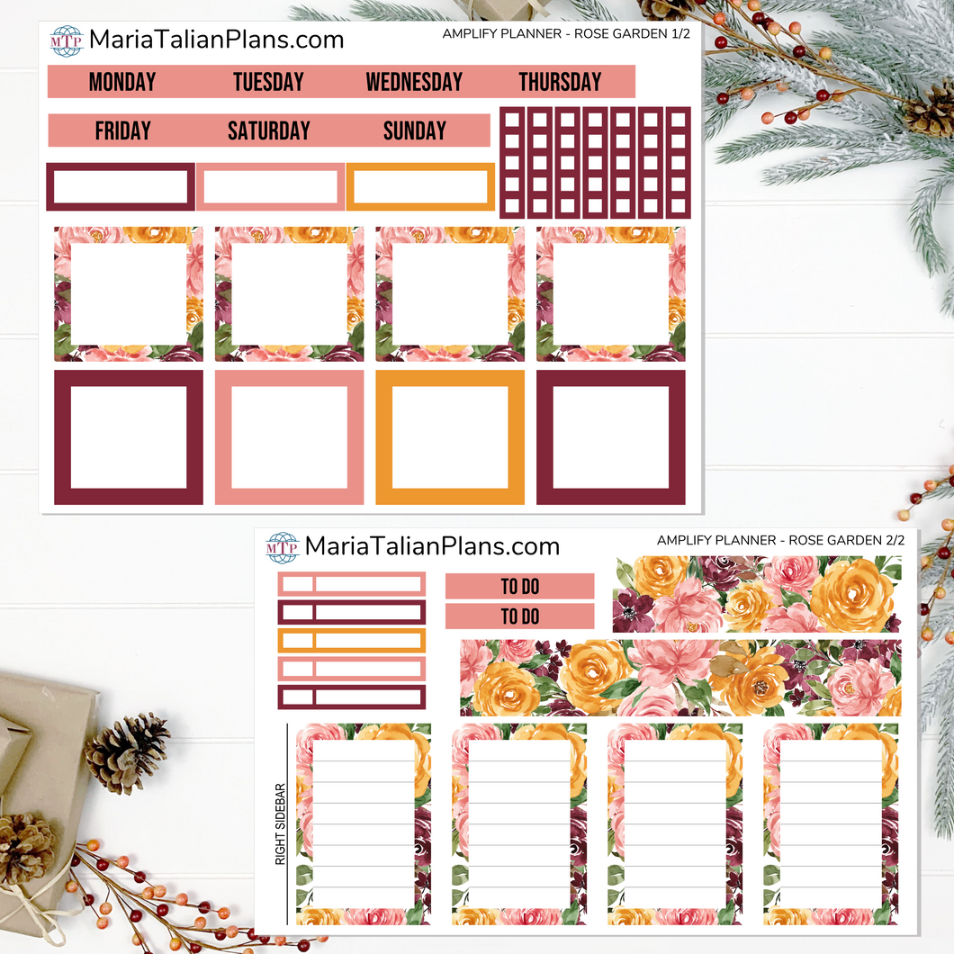 Amplify Planner Vertical Weekly kit - Rose Garden