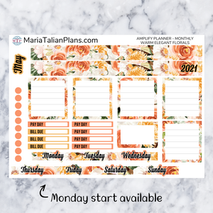 Amplify Planner Monthly kit - Warm Elegant Florals