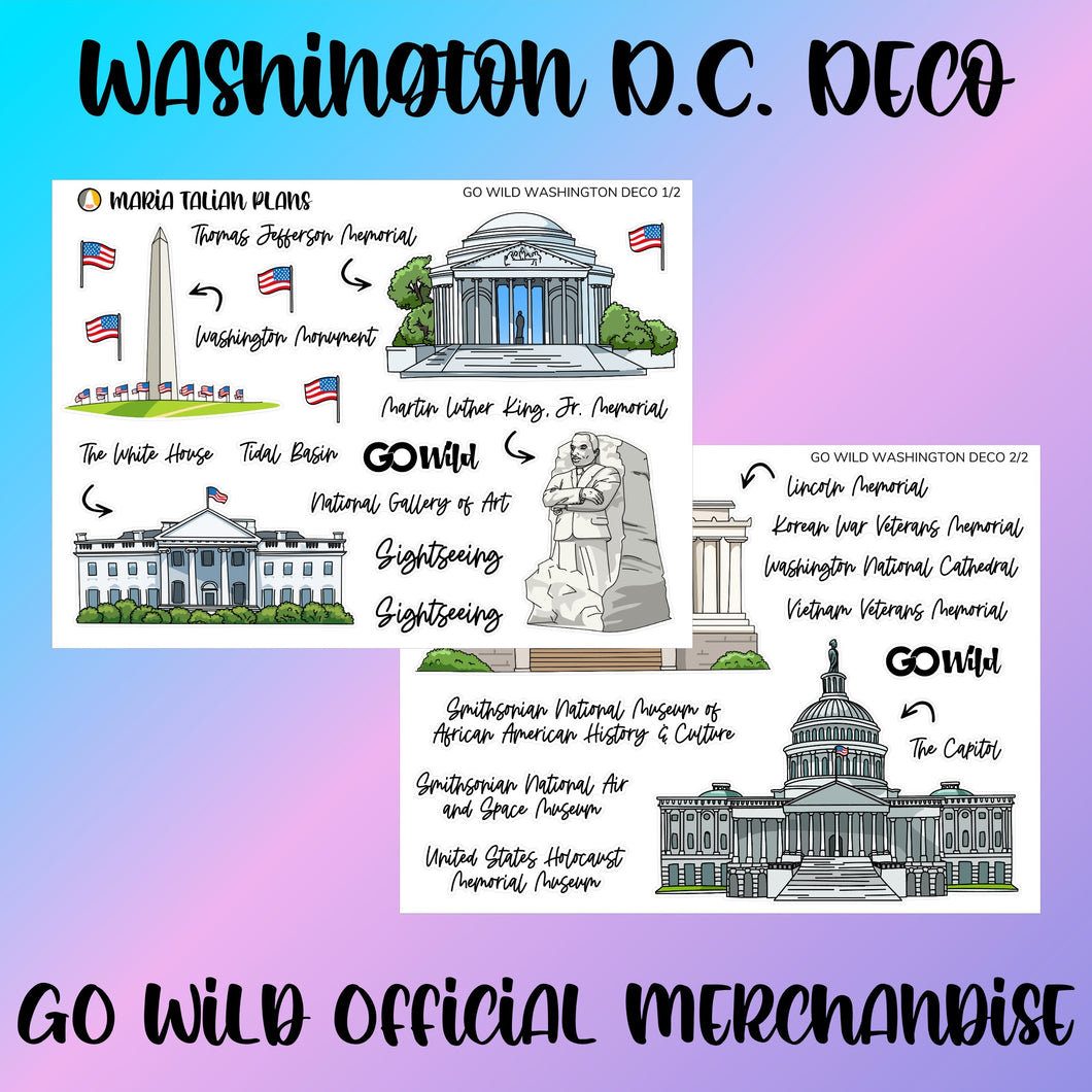 Washington D.C. -  Go Wild Planner Deco