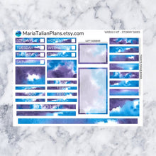 Load image into Gallery viewer, Passion Planner Weekly Sticker Kit - Stormy Skies
