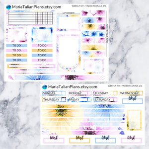 Passion Planner Weekly Sticker Kit - Faded Florals