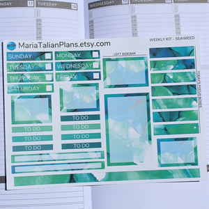 Passion Planner Weekly Sticker Kit - Seaweed