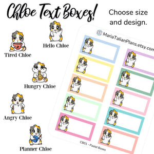 Chloe Text Boxes - Pastel | Guinea Pig Stickers