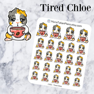 Tired Chloe | Guinea Pig Stickers