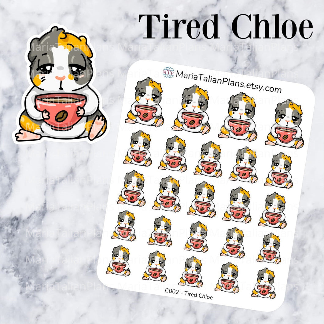 Tired Chloe | Guinea Pig Stickers