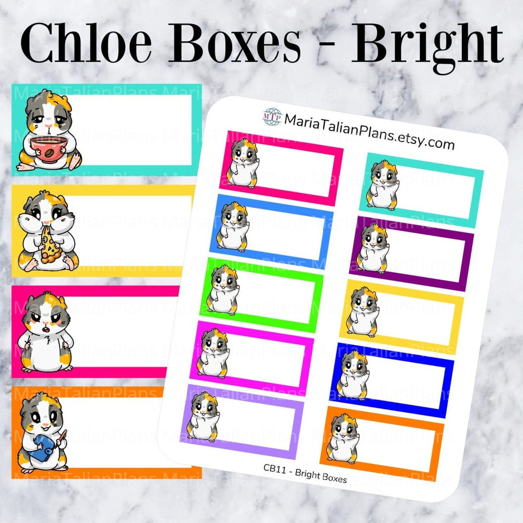 Chloe Text Boxes - Bright | Guinea Pig Stickers