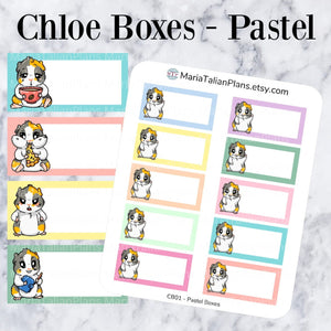 Chloe Text Boxes - Pastel | Guinea Pig Stickers