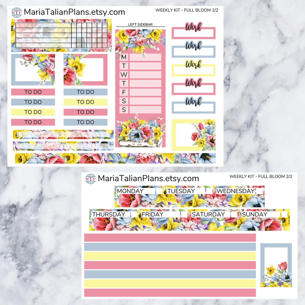 Passion Planner Weekly Sticker Kit - Full Bloom