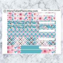 Load image into Gallery viewer, Passion Planner Daily Stickers - Sakura Headers - Cherry Blossoms
