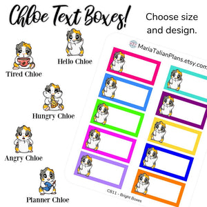 Chloe Text Boxes - Bright | Guinea Pig Stickers
