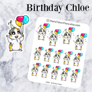 Birthday Chloe | Guinea Pig Stickers