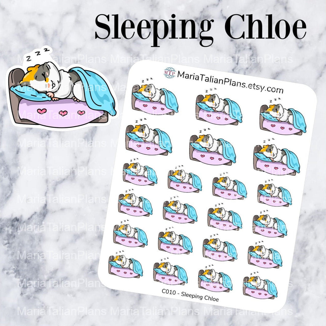 Sleeping Chloe | Guinea Pig Stickers