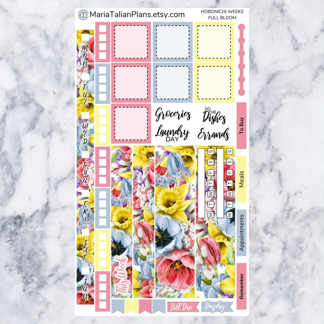 Hobonichi Weeks Sticker Kit - Full Bloom