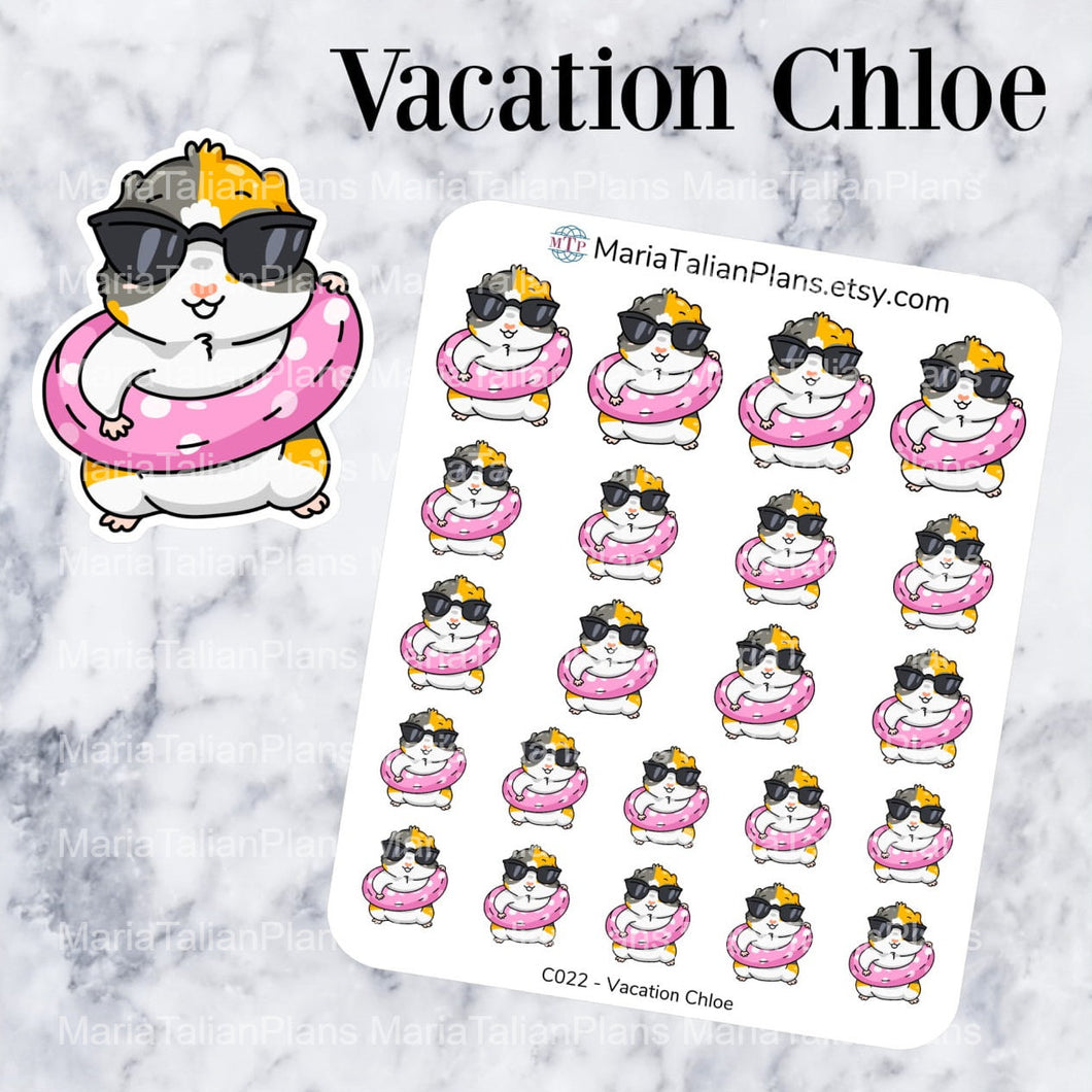 Vacation Chloe | Guinea Pig Stickers
