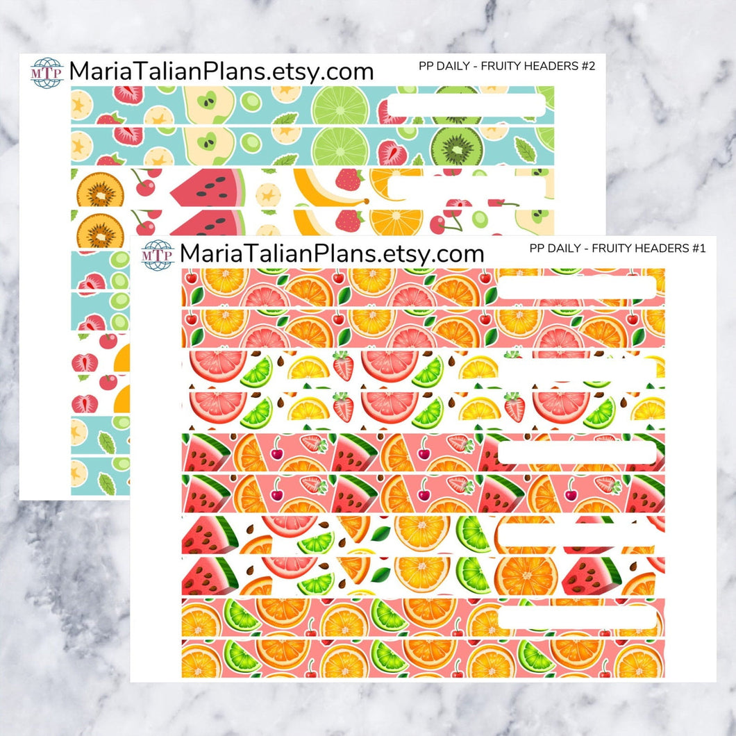 Passion Planner Daily Stickers - Fruity Headers
