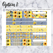 Load image into Gallery viewer, Passion Planner Daily Stickers - Summer Floral Headers
