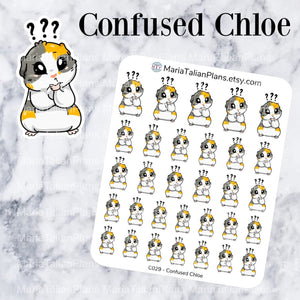 Confused Chloe | Guinea Pig Stickers