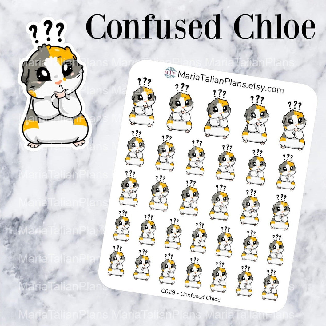 Confused Chloe | Guinea Pig Stickers