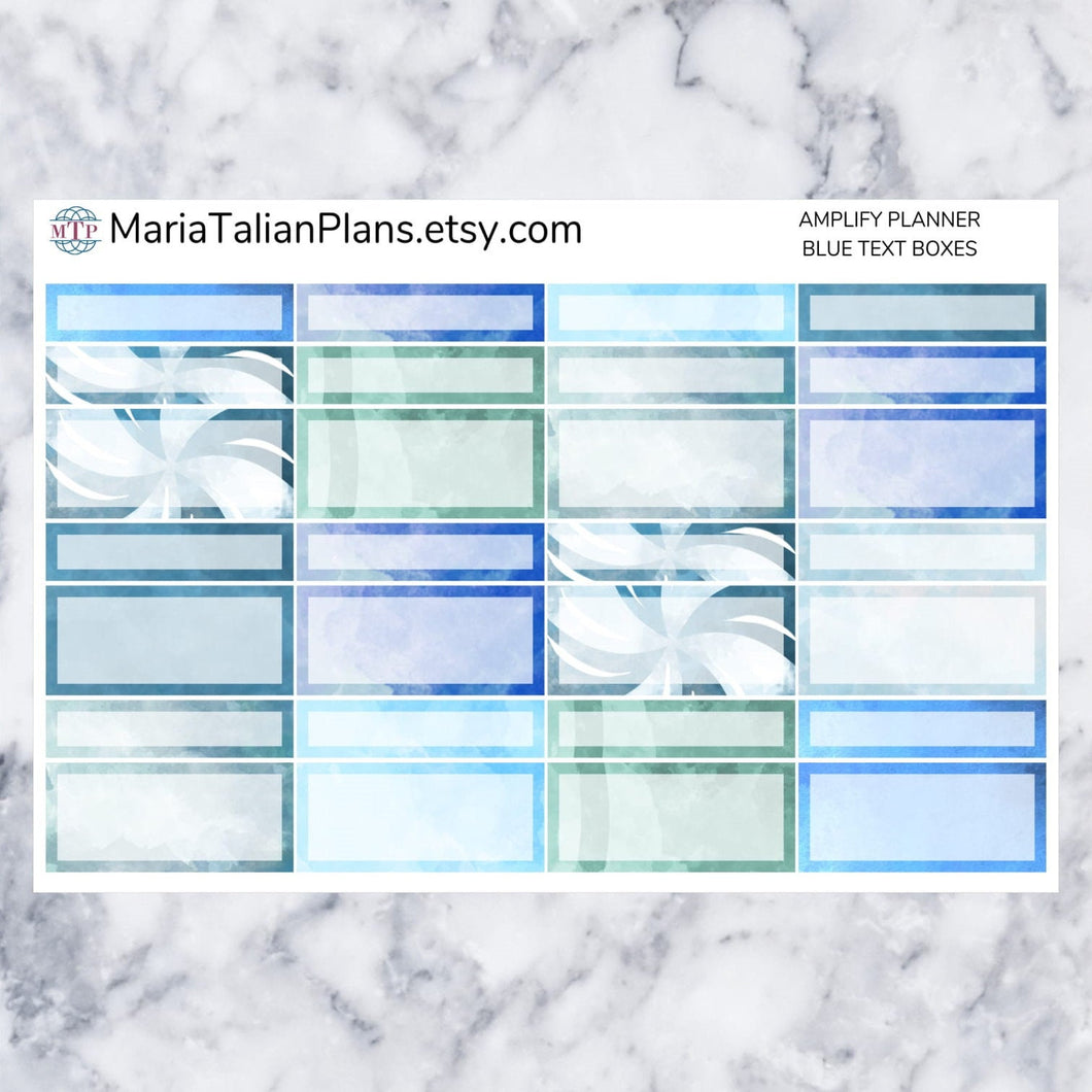 Blue Text Boxes for Amplify Planner