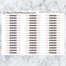 Load image into Gallery viewer, Daily Text Labels | Amplify Planner | Planner Stickers
