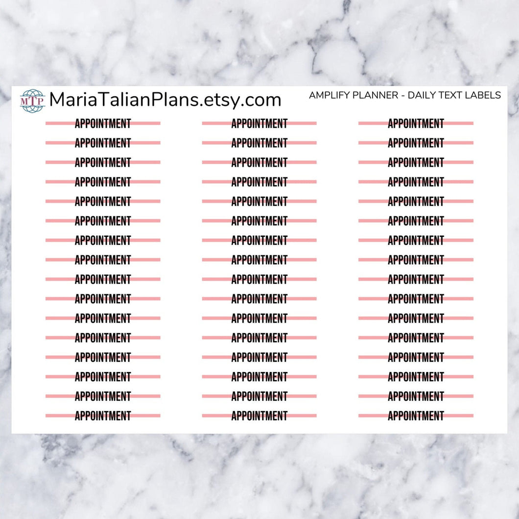 Daily Text Labels | Amplify Planner | Planner Stickers