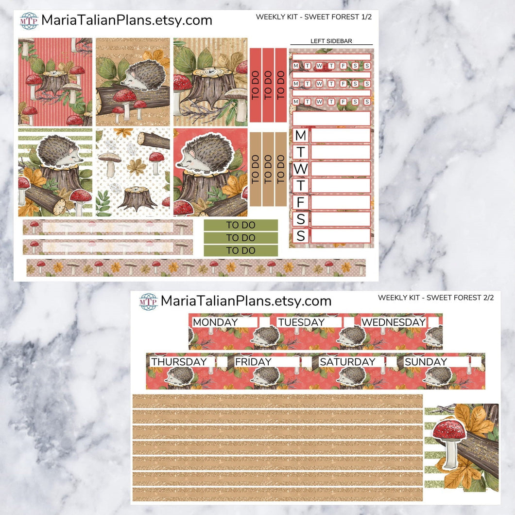 Passion Planner Weekly Sticker Kit - Sweet Forest