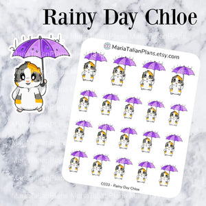 Rainy Day Chloe | Guinea Pig Stickers
