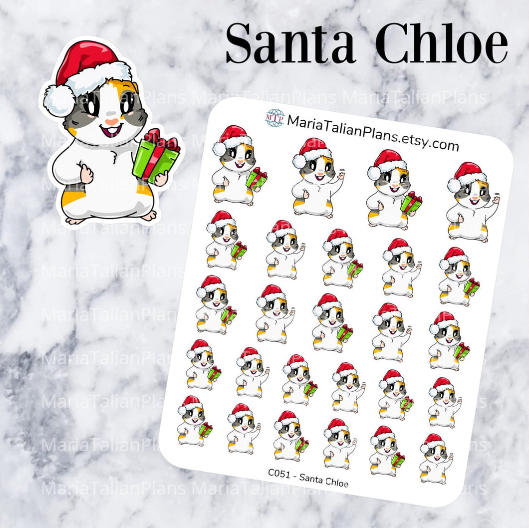 Santa Chloe | Guinea Pig Stickers
