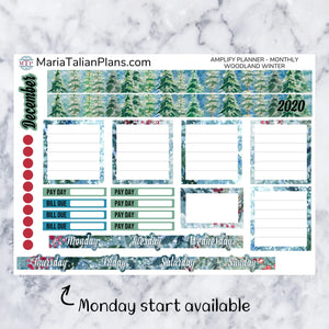 Amplify Planner Monthly kit - Woodland Winter