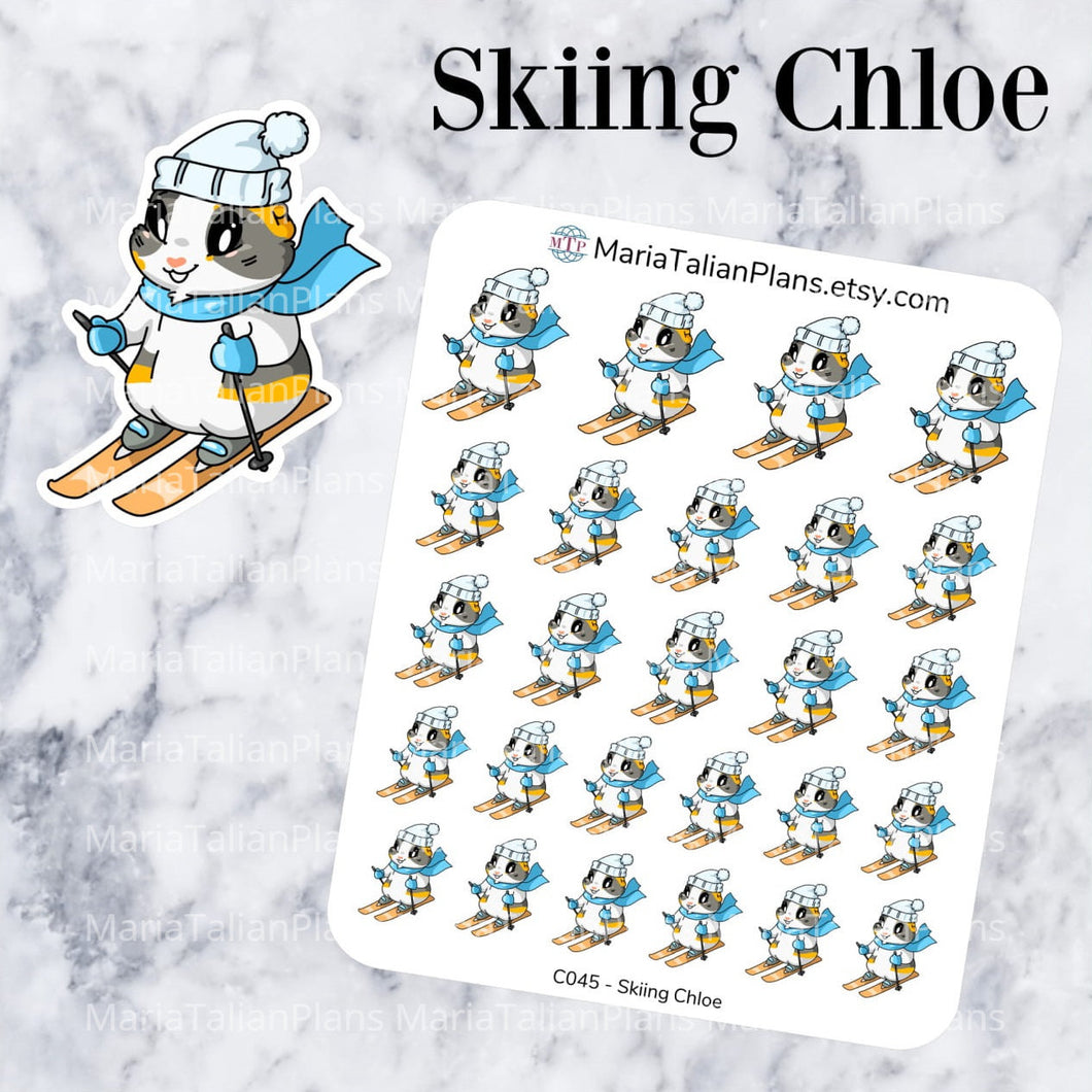 Skiing Chloe | Guinea Pig Stickers