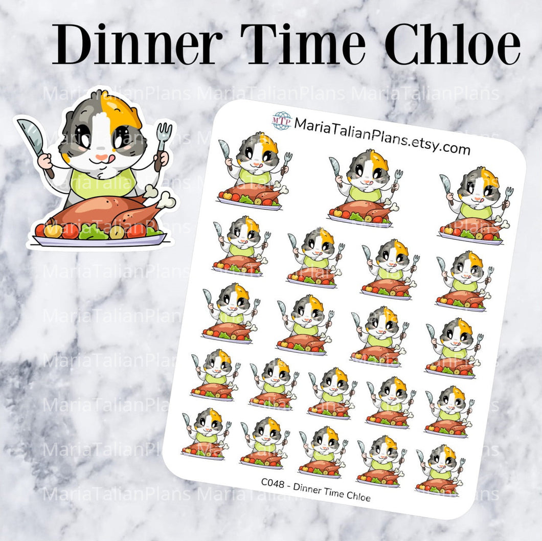 Dinner Time Chloe | Guinea Pig Stickers