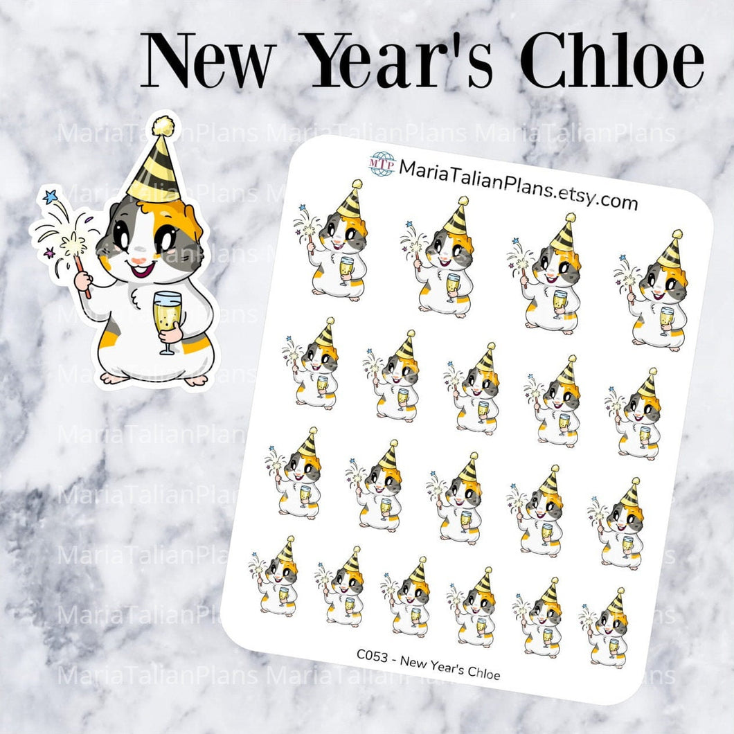 New Year's Chloe | Guinea Pig Stickers