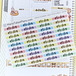 Daily To Do Labels | Amplify Planner | Planner Stickers
