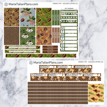 Load image into Gallery viewer, Passion Planner Weekly Sticker Kit - Golden Coffee | Small, Medium, and Large Size | Planner Stickers
