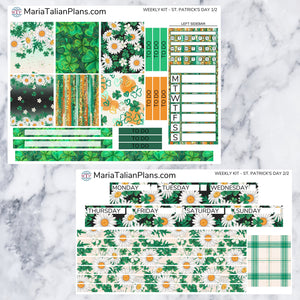 Passion Planner Weekly Sticker Kit - St. Patrick&#39;s Day | Small, Medium, and Large Size | Planner Stickers