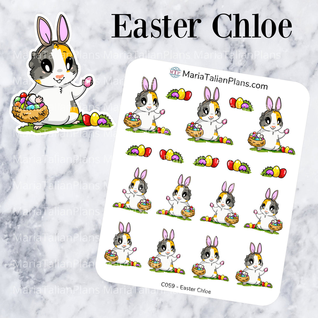 Easter Chloe | Guinea Pig Stickers | Decorative Stickers