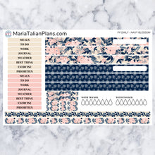 Load image into Gallery viewer, Passion Planner Daily Sticker Kit - Navy Blossom

