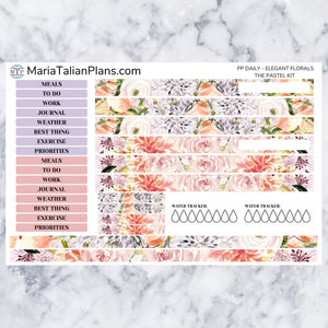 Passion Planner Daily Sticker Kit - Pastel Elegant Florals