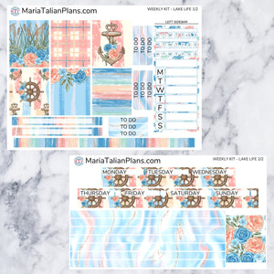 Passion Planner Weekly Sticker Kit - Lake Life | Small, Medium, and Large Size | Planner Stickers
