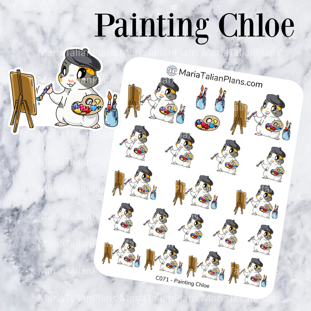 Painting Chloe | Guinea Pig Stickers | Decorative Stickers