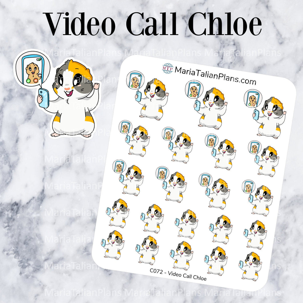 Video Call Chloe | Guinea Pig Stickers | Decorative Stickers
