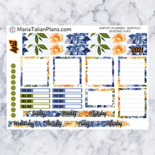 Load image into Gallery viewer, Amplify Planner Monthly kit - Budding Lilies | Planner Stickers
