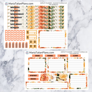 Amplify Planner Weekly kit - Warm Elegant Florals | Planner Stickers