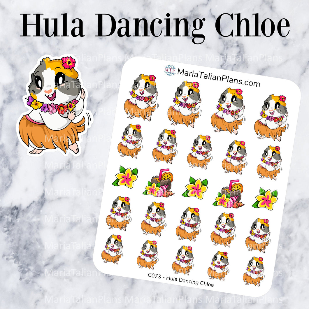 Hula Dancing Chloe | Guinea Pig Stickers | Decorative Stickers