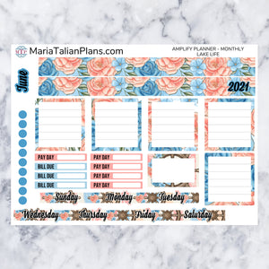 Amplify Planner Monthly kit - Lake Life | Planner Stickers
